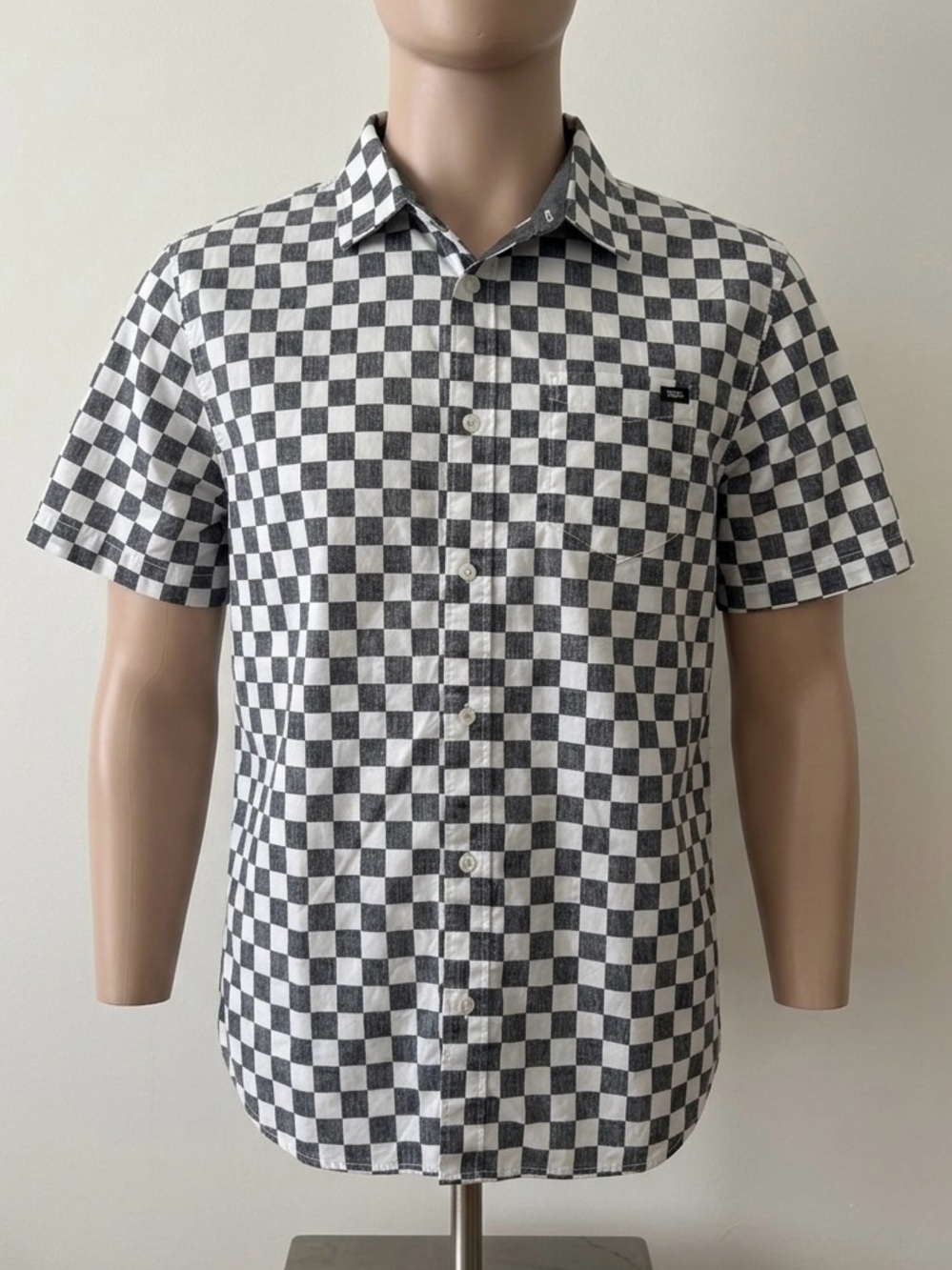 Vans Classic Fit Checkerboard Short Sleeve Button Down Shirt - Size Large